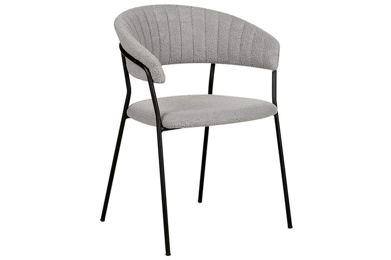Sett med 2 spisestoler Mariposa - Grå, svart/Bouclé - Møbler - Stoler & lenestoler - Spisestuestoler & kjøkkenstoler