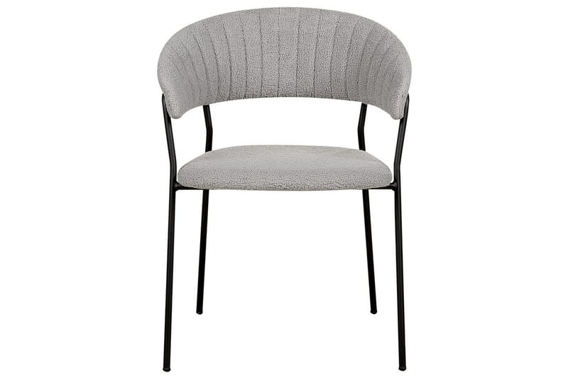 Sett med 2 spisestoler Mariposa - Grå, svart/Bouclé - Møbler - Stoler & lenestoler - Spisestuestoler & kjøkkenstoler