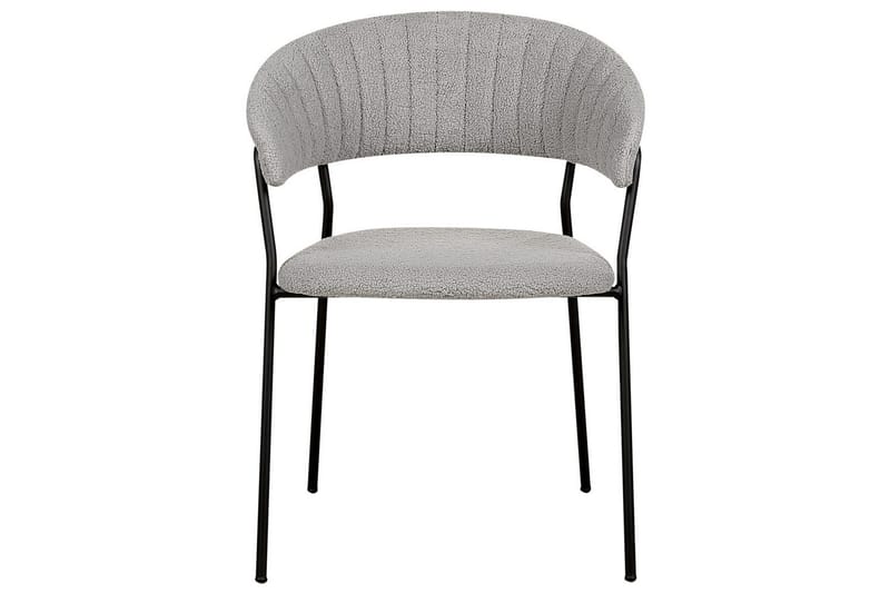 Sett med 2 spisestoler Mariposa - Grå, svart/Bouclé - Møbler - Stoler & lenestoler - Spisestuestoler & kjøkkenstoler