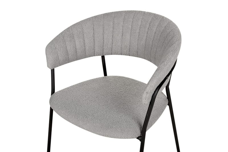 Sett med 2 spisestoler Mariposa - Grå, svart/Bouclé - Møbler - Stoler & lenestoler - Spisestuestoler & kjøkkenstoler