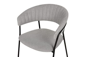 Sett med 2 spisestoler Mariposa - Grå, svart/Bouclé - Møbler - Stoler & lenestoler - Spisestuestoler & kjøkkenstoler