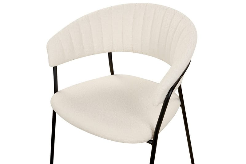 Sett med 2 spisestoler Mariposa - Hvit, Svart/Bouclé - Møbler - Stoler & lenestoler - Spisestuestoler & kjøkkenstoler