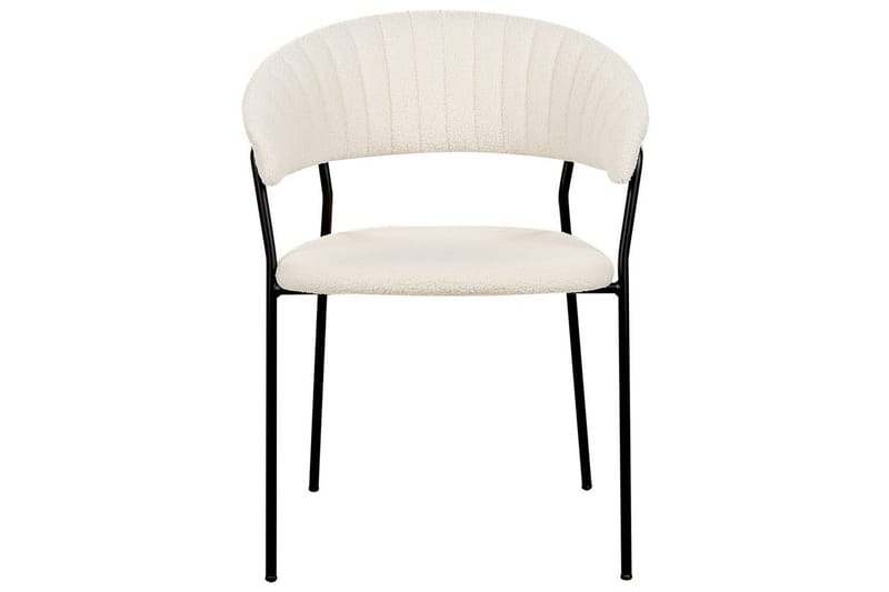 Sett med 2 spisestoler Mariposa - Hvit, Svart/Bouclé - Møbler - Stoler & lenestoler - Spisestuestoler & kjøkkenstoler