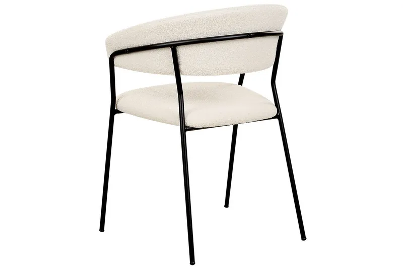 Sett med 2 spisestoler Mariposa - Hvit, Svart/Bouclé - Møbler - Stoler & lenestoler - Spisestuestoler & kjøkkenstoler