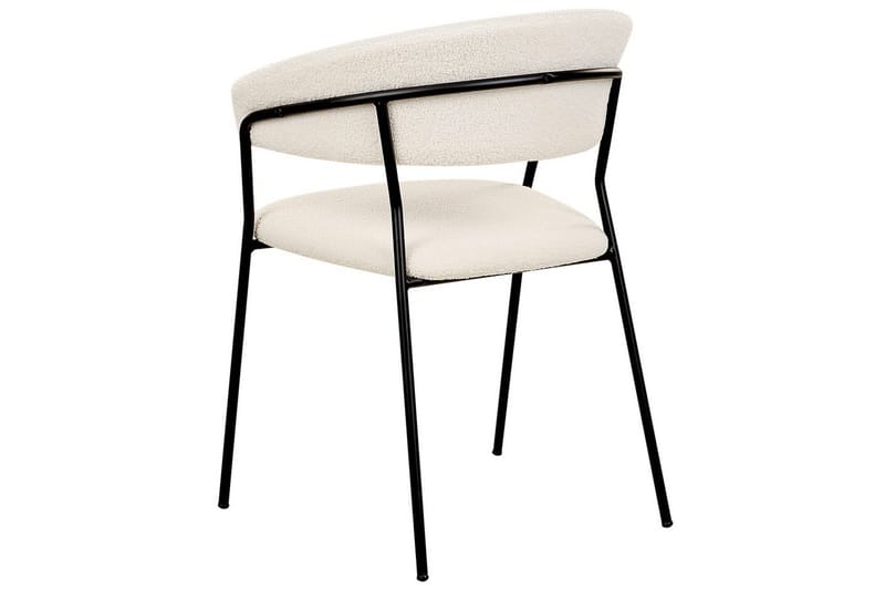 Sett med 2 spisestoler Mariposa - Hvit, Svart/Bouclé - Møbler - Stoler & lenestoler - Spisestuestoler & kjøkkenstoler