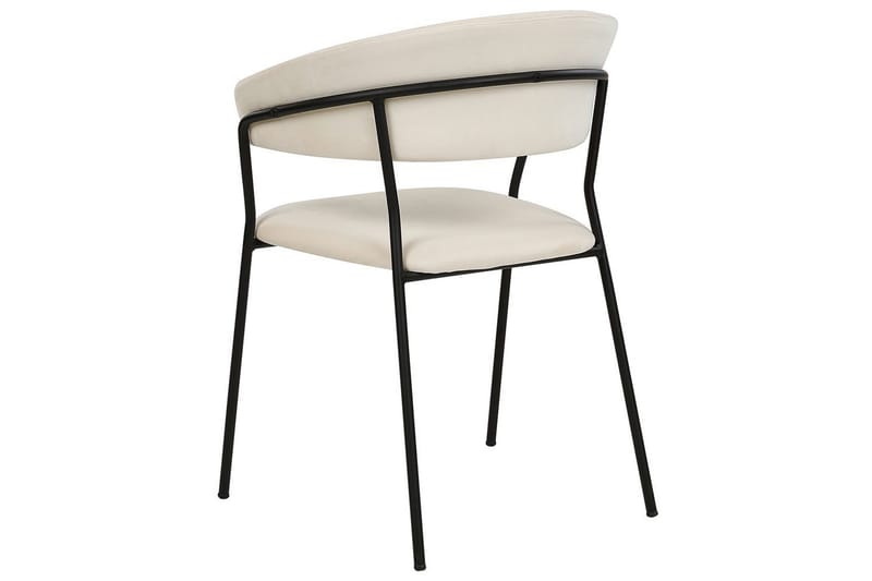 Sett med 2 spisestoler Mariposa - Kremhvit, Svart/Fløyel - Møbler - Stoler & lenestoler - Spisestuestoler & kjøkkenstoler