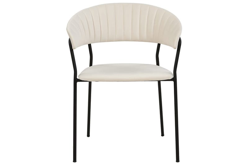 Sett med 2 spisestoler Mariposa - Kremhvit, Svart/Fløyel - Møbler - Stoler & lenestoler - Spisestuestoler & kjøkkenstoler