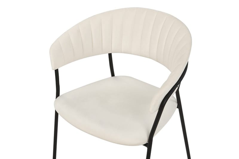 Sett med 2 spisestoler Mariposa - Kremhvit, Svart/Fløyel - Møbler - Stoler & lenestoler - Spisestuestoler & kjøkkenstoler