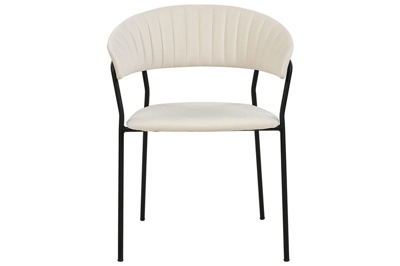Sett med 2 spisestoler Mariposa - Kremhvit, Svart/Fløyel - Møbler - Stoler & lenestoler - Spisestuestoler & kjøkkenstoler