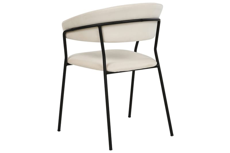 Sett med 2 spisestoler Mariposa - Kremhvit, Svart/Fløyel - Møbler - Stoler & lenestoler - Spisestuestoler & kjøkkenstoler