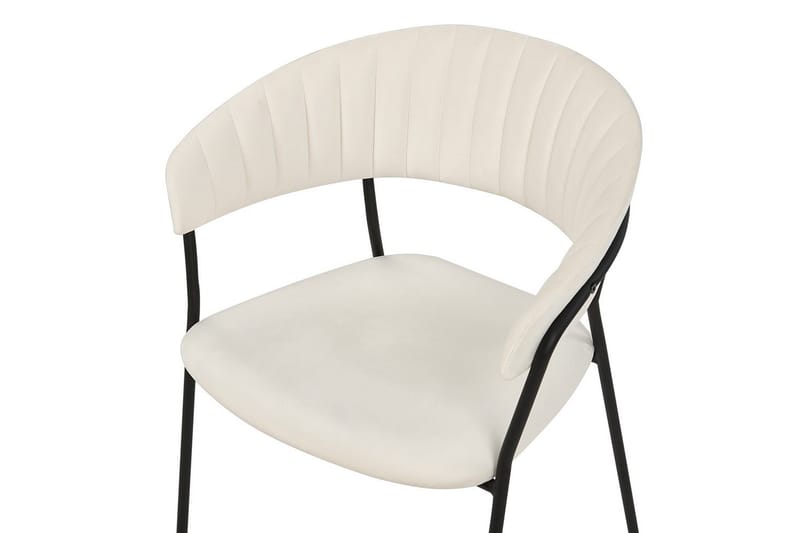 Sett med 2 spisestoler Mariposa - Kremhvit, Svart/Fløyel - Møbler - Stoler & lenestoler - Spisestuestoler & kjøkkenstoler