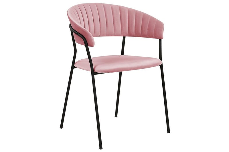 Sett med 2 spisestoler Mariposa - Rosa, svart/fløyel - Møbler - Stoler & lenestoler - Spisestuestoler & kjøkkenstoler