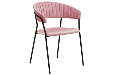 Sett med 2 spisestoler Mariposa - Rosa, svart/fløyel - Møbler - Stoler & lenestoler - Spisestuestoler & kjøkkenstoler