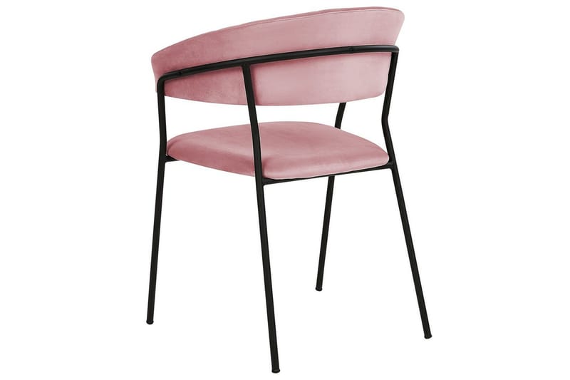 Sett med 2 spisestoler Mariposa - Rosa, svart/fløyel - Møbler - Stoler & lenestoler - Spisestuestoler & kjøkkenstoler