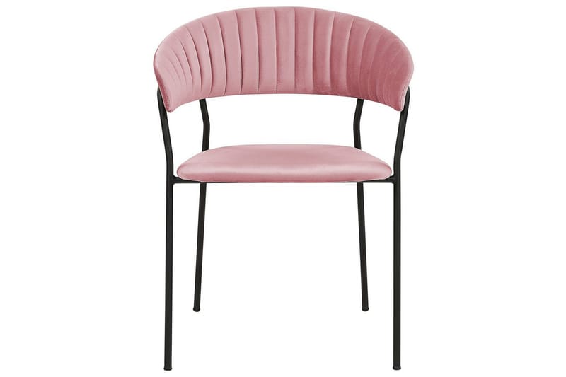 Sett med 2 spisestoler Mariposa - Rosa, svart/fløyel - Møbler - Stoler & lenestoler - Spisestuestoler & kjøkkenstoler
