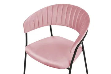 Sett med 2 spisestoler Mariposa - Rosa, svart/fløyel - Møbler - Stoler & lenestoler - Spisestuestoler & kjøkkenstoler