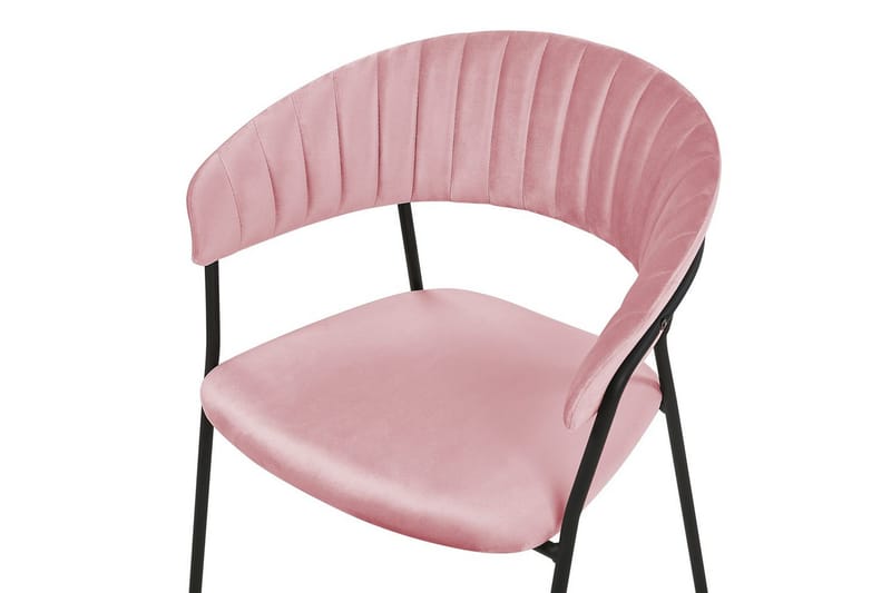 Sett med 2 spisestoler Mariposa - Rosa, svart/fløyel - Møbler - Stoler & lenestoler - Spisestuestoler & kjøkkenstoler