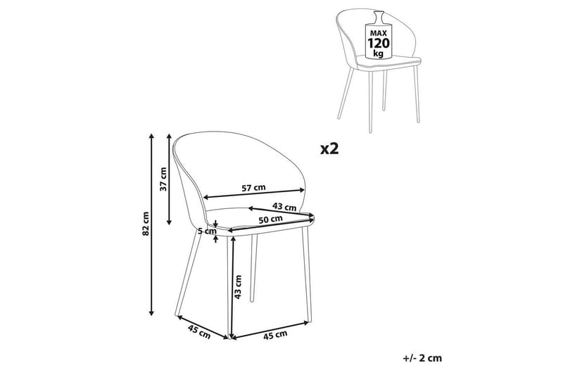 Sett med 2 spisestoler Mason - Møbler - Stoler & lenestoler - Spisestuestoler & kjøkkenstoler