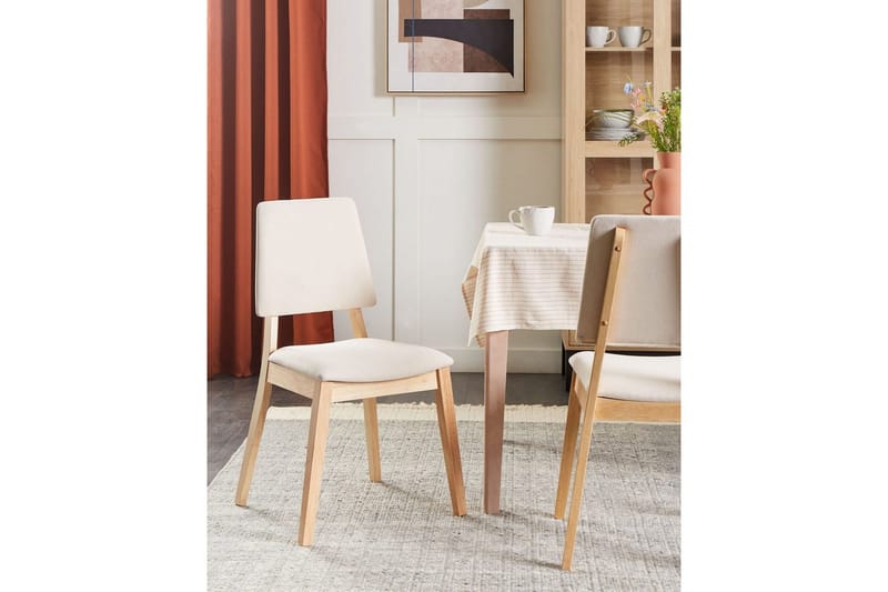 Sett med 2 spisestoler Merrill - Lyst tre, beige - Møbler - Stoler & lenestoler - Spisestuestoler & kjøkkenstoler