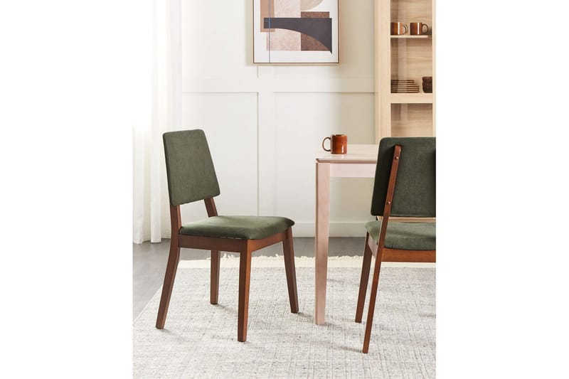 Sett med 2 spisestoler Merrill - Mørkt tre, grønt - Møbler - Stoler & lenestoler - Spisestuestoler & kjøkkenstoler