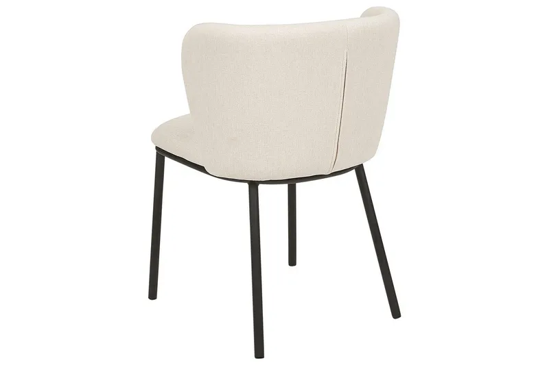 Sett med 2 spisestoler Mina - Beige, svart/Polyester - Møbler - Stoler & lenestoler - Spisestuestoler & kjøkkenstoler