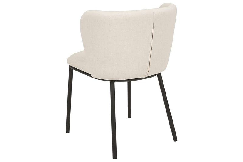 Sett med 2 spisestoler Mina - Beige, svart/Polyester - Møbler - Stoler & lenestoler - Spisestuestoler & kjøkkenstoler