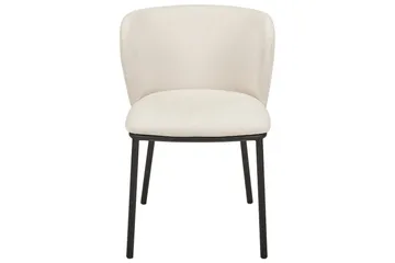 Sett med 2 spisestoler Mina - Beige, svart/Polyester - Møbler - Stoler & lenestoler - Spisestuestoler & kjøkkenstoler