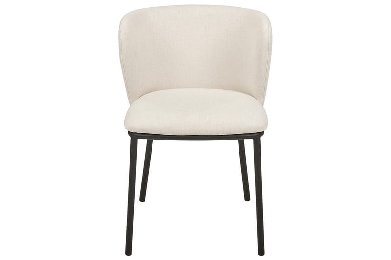 Sett med 2 spisestoler Mina - Beige, svart/Polyester - Møbler - Stoler & lenestoler - Spisestuestoler & kjøkkenstoler