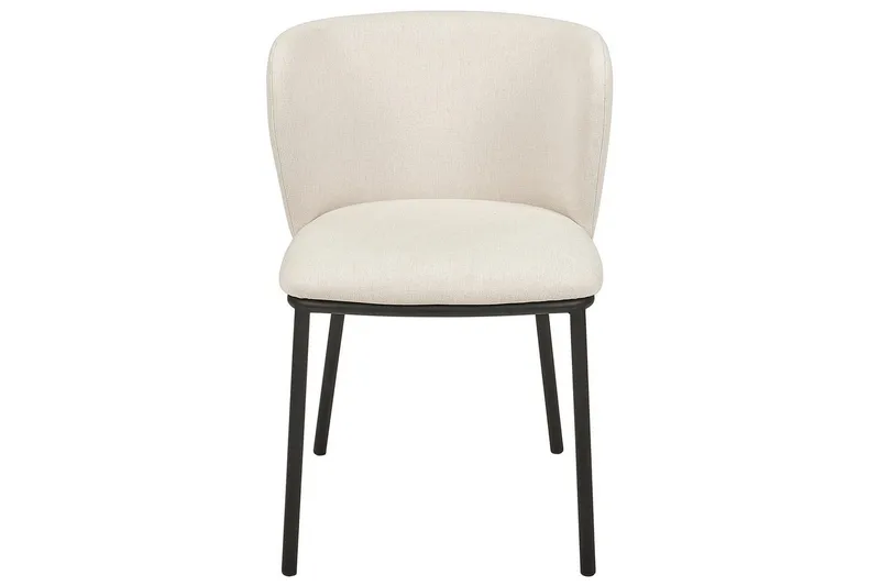 Sett med 2 spisestoler Mina - Beige, svart/Polyester - Møbler - Stoler & lenestoler - Spisestuestoler & kjøkkenstoler