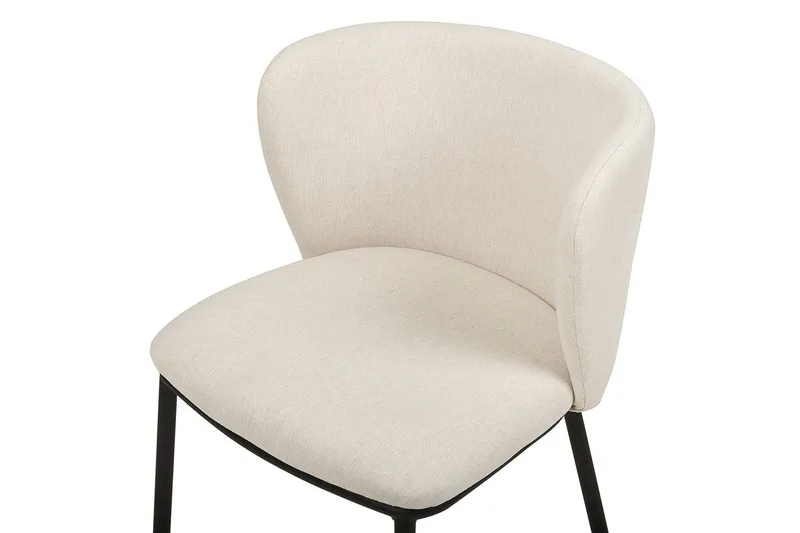 Sett med 2 spisestoler Mina - Beige, svart/Polyester - Møbler - Stoler & lenestoler - Spisestuestoler & kjøkkenstoler