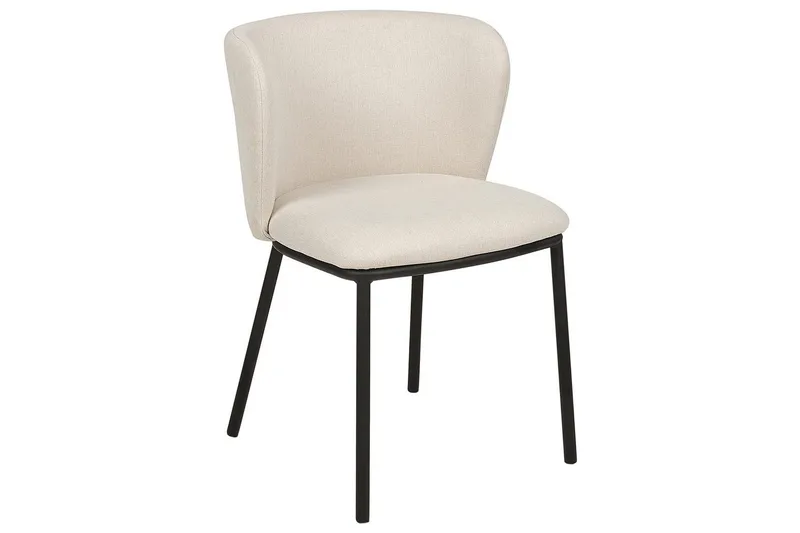 Sett med 2 spisestoler Mina - Beige, svart/Polyester - Møbler - Stoler & lenestoler - Spisestuestoler & kjøkkenstoler