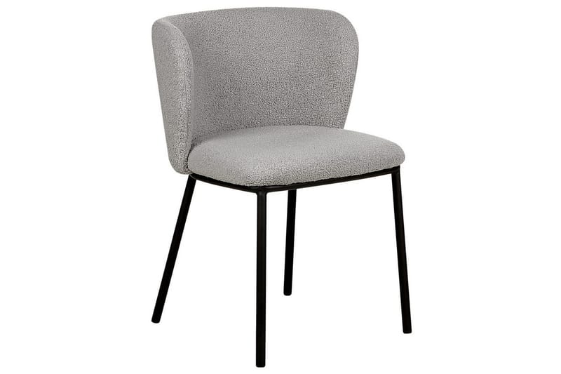 Sett med 2 spisestoler Mina - Grå, svart/Bouclé - Møbler - Stoler & lenestoler - Spisestuestoler & kjøkkenstoler