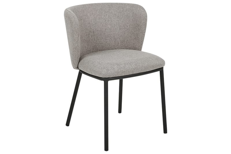 Sett med 2 spisestoler Mina - Grå, svart/Polyester - Møbler - Stoler & lenestoler - Spisestuestoler & kjøkkenstoler