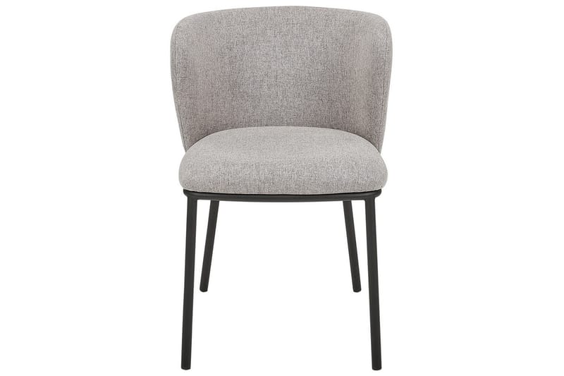 Sett med 2 spisestoler Mina - Grå, svart/Polyester - Møbler - Stoler & lenestoler - Spisestuestoler & kjøkkenstoler