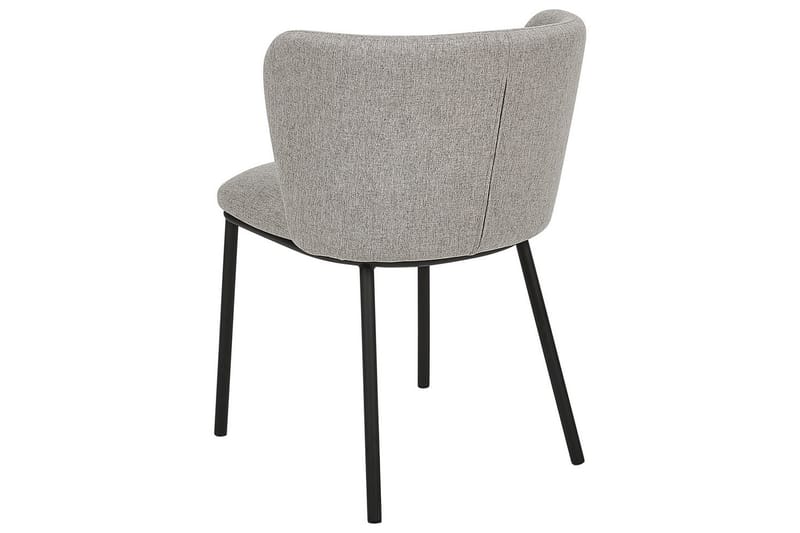 Sett med 2 spisestoler Mina - Grå, svart/Polyester - Møbler - Stoler & lenestoler - Spisestuestoler & kjøkkenstoler