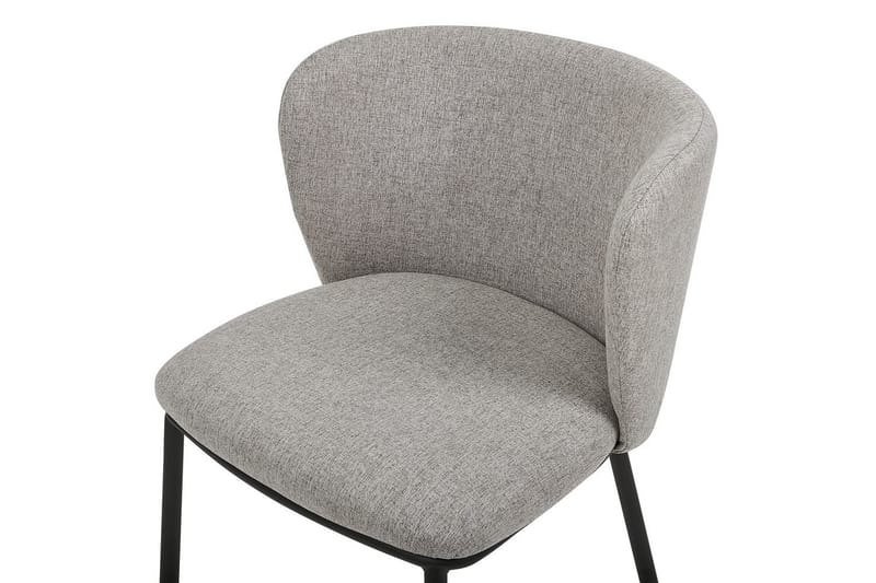 Sett med 2 spisestoler Mina - Grå, svart/Polyester - Møbler - Stoler & lenestoler - Spisestuestoler & kjøkkenstoler