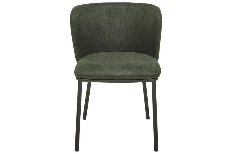 Sett med 2 spisestoler Mina - Grønn, Svart/Polyester - Møbler - Stoler & lenestoler - Spisestuestoler & kjøkkenstoler