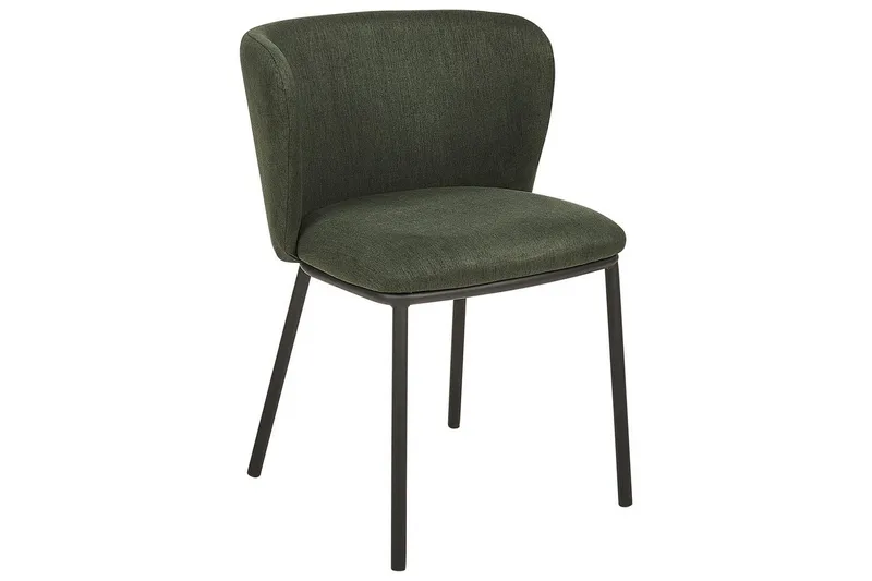 Sett med 2 spisestoler Mina - Grønn, Svart/Polyester - Møbler - Stoler & lenestoler - Spisestuestoler & kjøkkenstoler