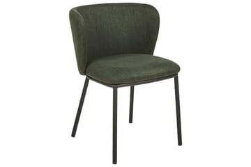 Sett med 2 spisestoler Mina - Grønn, Svart/Polyester - Møbler - Stoler & lenestoler - Spisestuestoler & kjøkkenstoler