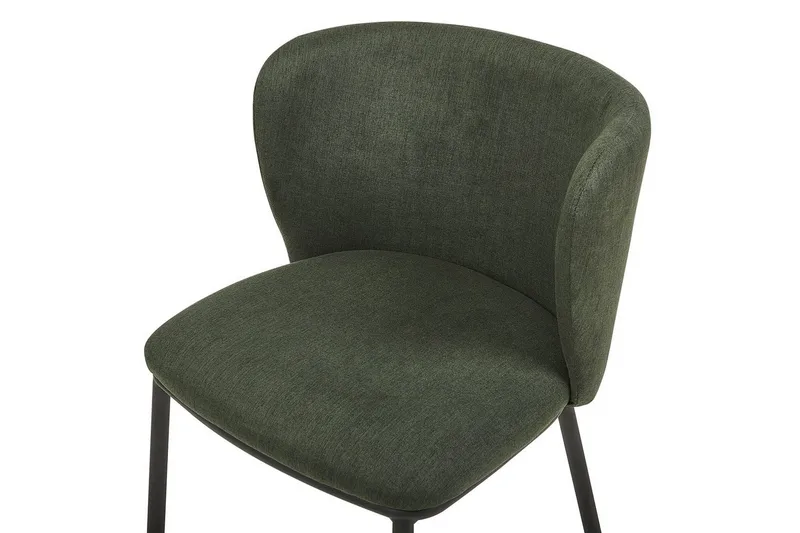 Sett med 2 spisestoler Mina - Grønn, Svart/Polyester - Møbler - Stoler & lenestoler - Spisestuestoler & kjøkkenstoler