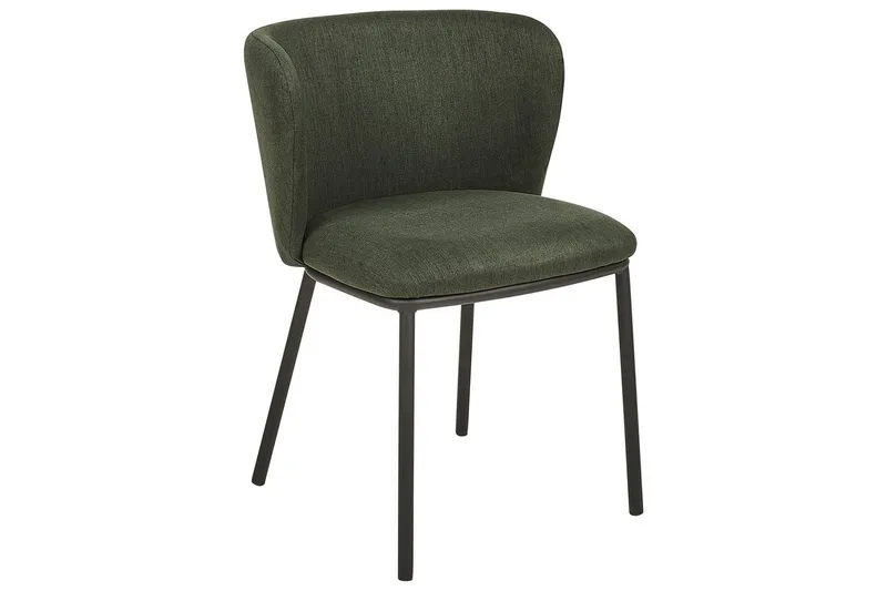 Sett med 2 spisestoler Mina - Grønn, Svart/Polyester - Møbler - Stoler & lenestoler - Spisestuestoler & kjøkkenstoler
