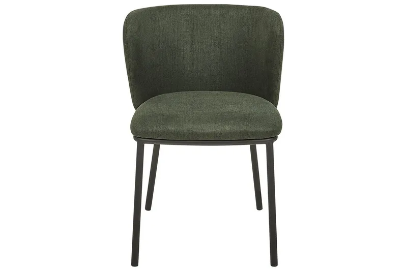 Sett med 2 spisestoler Mina - Grønn, Svart/Polyester - Møbler - Stoler & lenestoler - Spisestuestoler & kjøkkenstoler