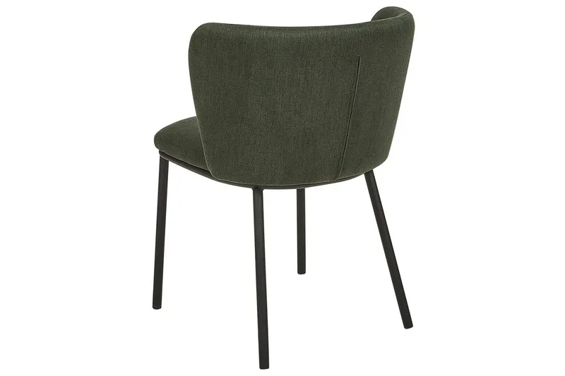 Sett med 2 spisestoler Mina - Grønn, Svart/Polyester - Møbler - Stoler & lenestoler - Spisestuestoler & kjøkkenstoler