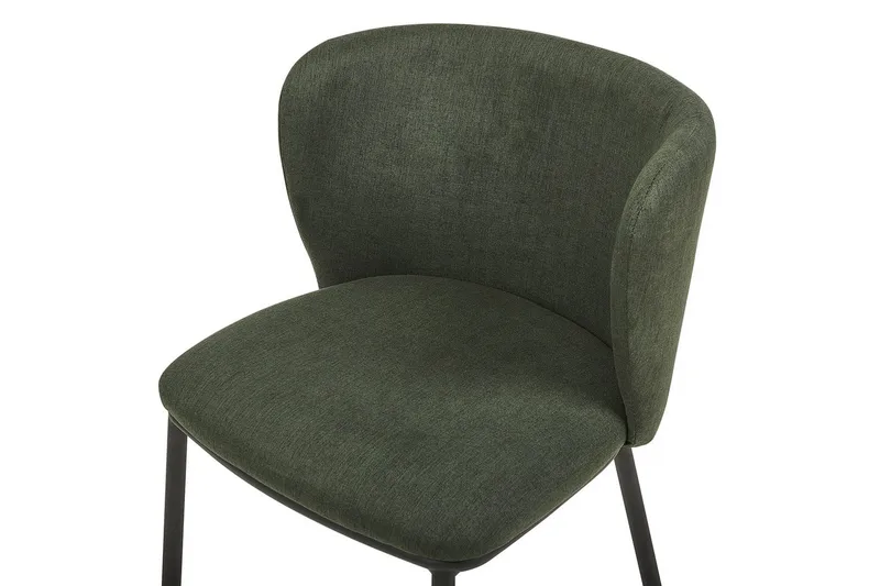 Sett med 2 spisestoler Mina - Grønn, Svart/Polyester - Møbler - Stoler & lenestoler - Spisestuestoler & kjøkkenstoler