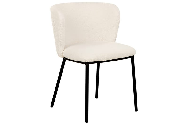 Sett med 2 spisestoler Mina - Hvit, Svart/Bouclé - Møbler - Stoler & lenestoler - Spisestuestoler & kjøkkenstoler