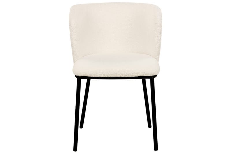 Sett med 2 spisestoler Mina - Hvit, Svart/Bouclé - Møbler - Stoler & lenestoler - Spisestuestoler & kjøkkenstoler
