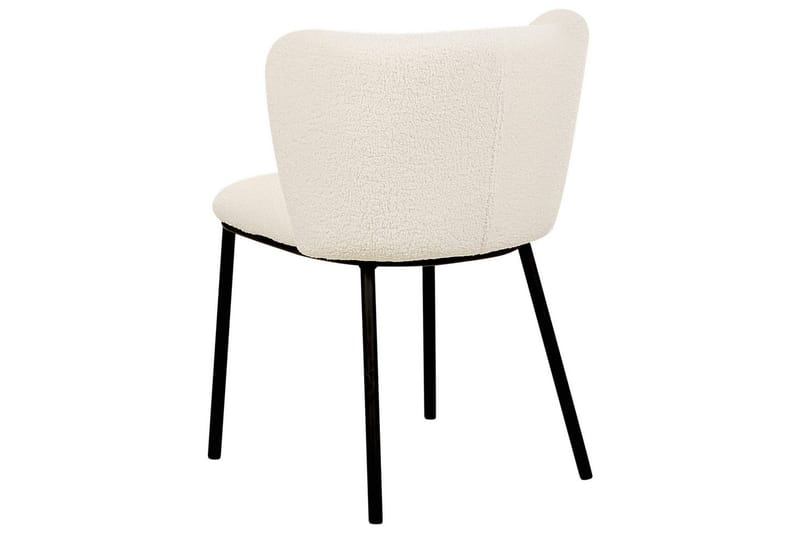 Sett med 2 spisestoler Mina - Hvit, Svart/Bouclé - Møbler - Stoler & lenestoler - Spisestuestoler & kjøkkenstoler