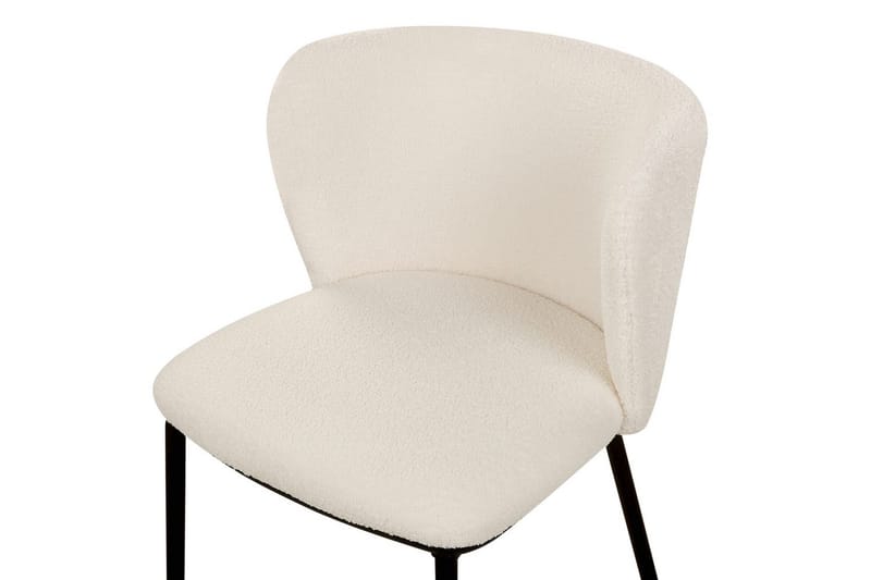 Sett med 2 spisestoler Mina - Hvit, Svart/Bouclé - Møbler - Stoler & lenestoler - Spisestuestoler & kjøkkenstoler