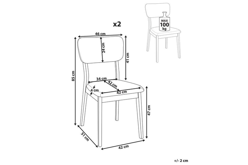 Sett med 2 spisestoler Minier - Møbler - Stoler & lenestoler - Spisestuestoler & kjøkkenstoler