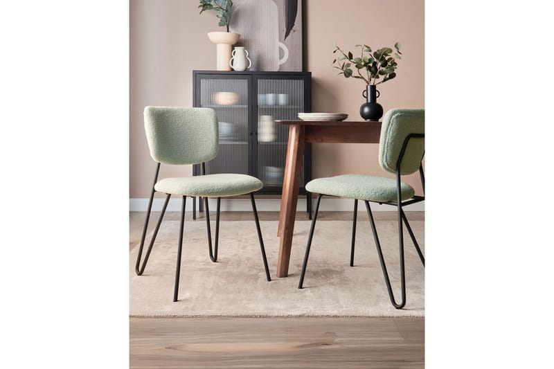 Sett med 2 spisestoler Nelko - Grønn, Svart - Møbler - Stoler & lenestoler - Spisestuestoler & kjøkkenstoler